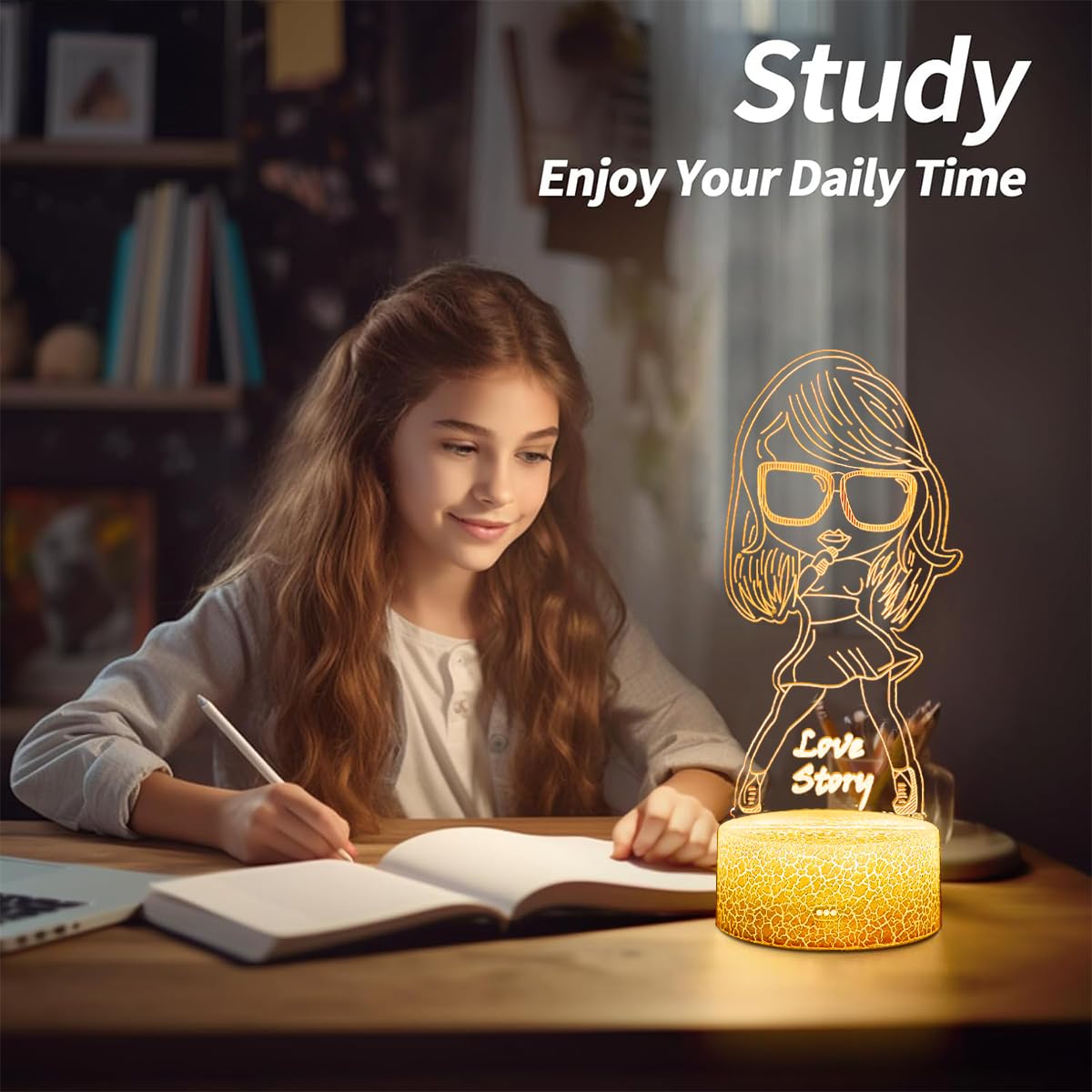Deluisho Songstress 3D Lamp Illusion LED, 3D Night Light, 16 Colours Smart Touch, Dimmable Visual Stereoscopic Night Light - Image 3