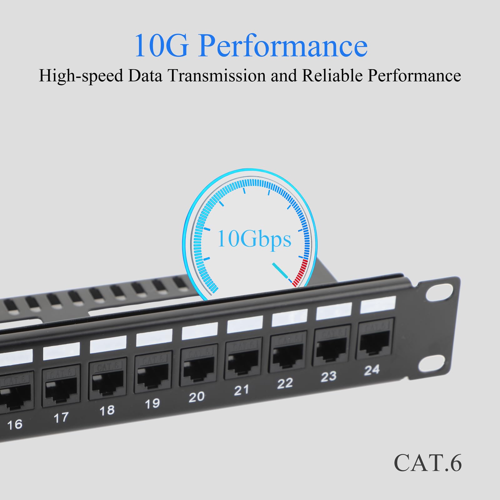 10Gbps 2U Patchpanel mit 24 Port Metallgehäuse und 48x Cat6 RJ45 Geschirmter Keystone-Koppler, 19-Zoll-Rackmount- oder Wandmontage-Patchpanel, Netzwerk-Patchpanel für Gigabit-Netzwerk-Switch