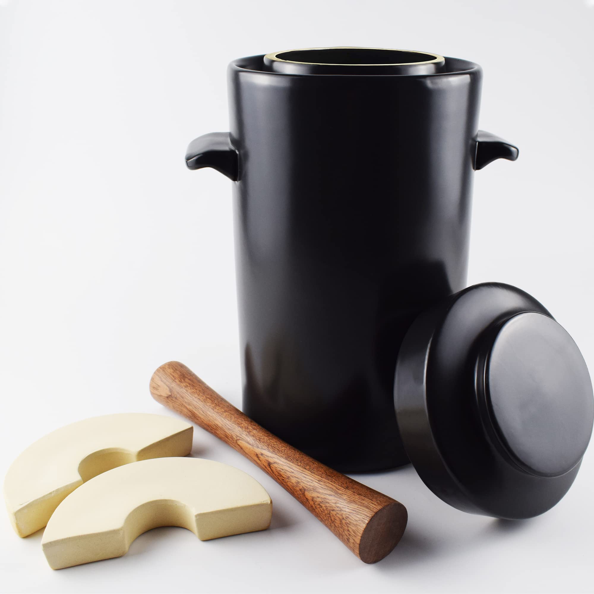 Buy Fermentation Crock with Weights 1 Gallon (3.8 Litre) Ceramic