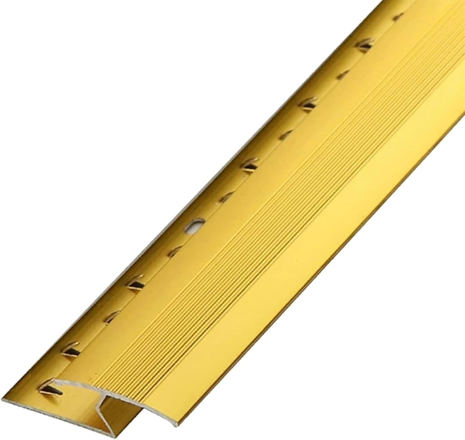 Floor Edging Trim Strip, Floor Transition Strip, Metal Transition Threshold Strip for Carpet to Wood Floors, Carpet to Tile Edge Protector Bar, Easy to Fit, Gold