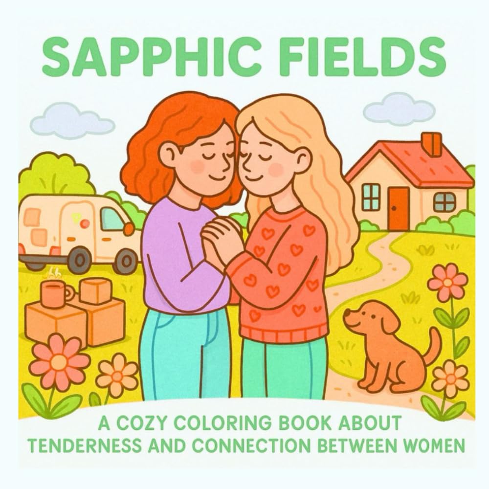 SAPPHIC FIELDS: A COZY COLORING BOOK ABOUT TENDERNESS AND CONNECTION BETWEEN WOMEN