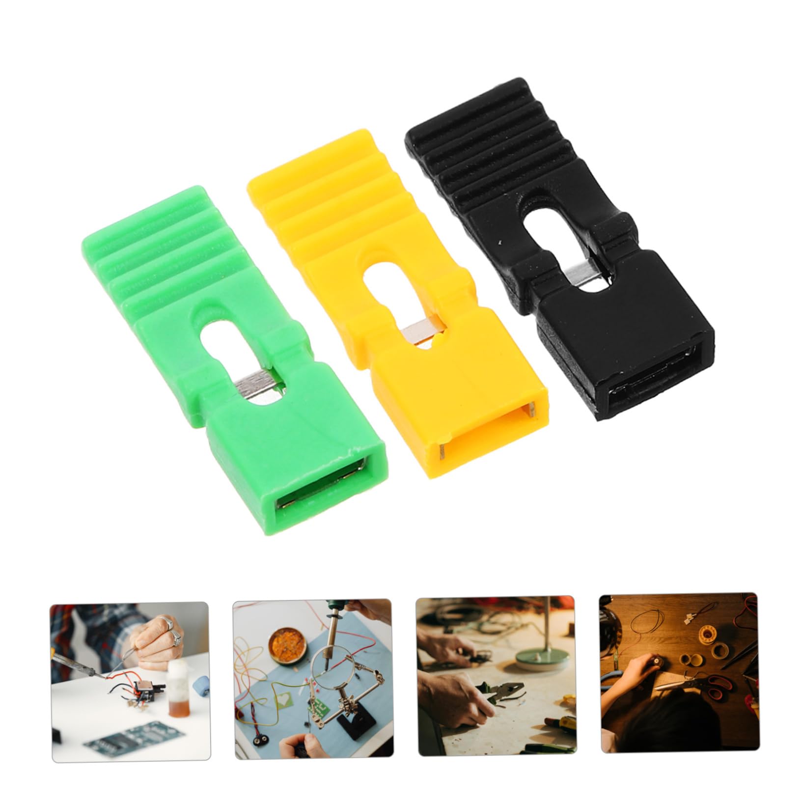 iplusmile Cappucci per Ponticello per Connessioni Sicure da 2,54mm in Plastica 60 Pezzi e Colore Casuale Nero, Giallo e Verde, Design Aperto e Chiuso e Risparmio Spazio in Hard Drive