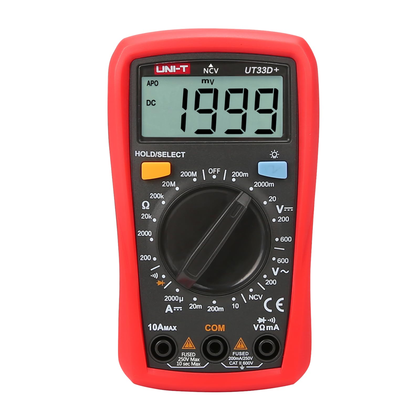 UNI-T UT33D Digital Palm Size Multi-meter with Manual Range 1999 Counts Tester (Red)-image-34