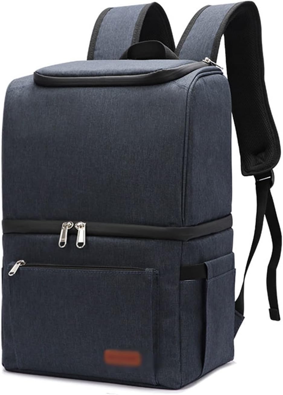 Thermal Lunch Bag Cooler Backpack for Refrigerator Ice Beer With Bottle Opener Large Capacity Outdoor Travel Picnic Bags (Color : Black, Size : As shown) (Blue As shown)