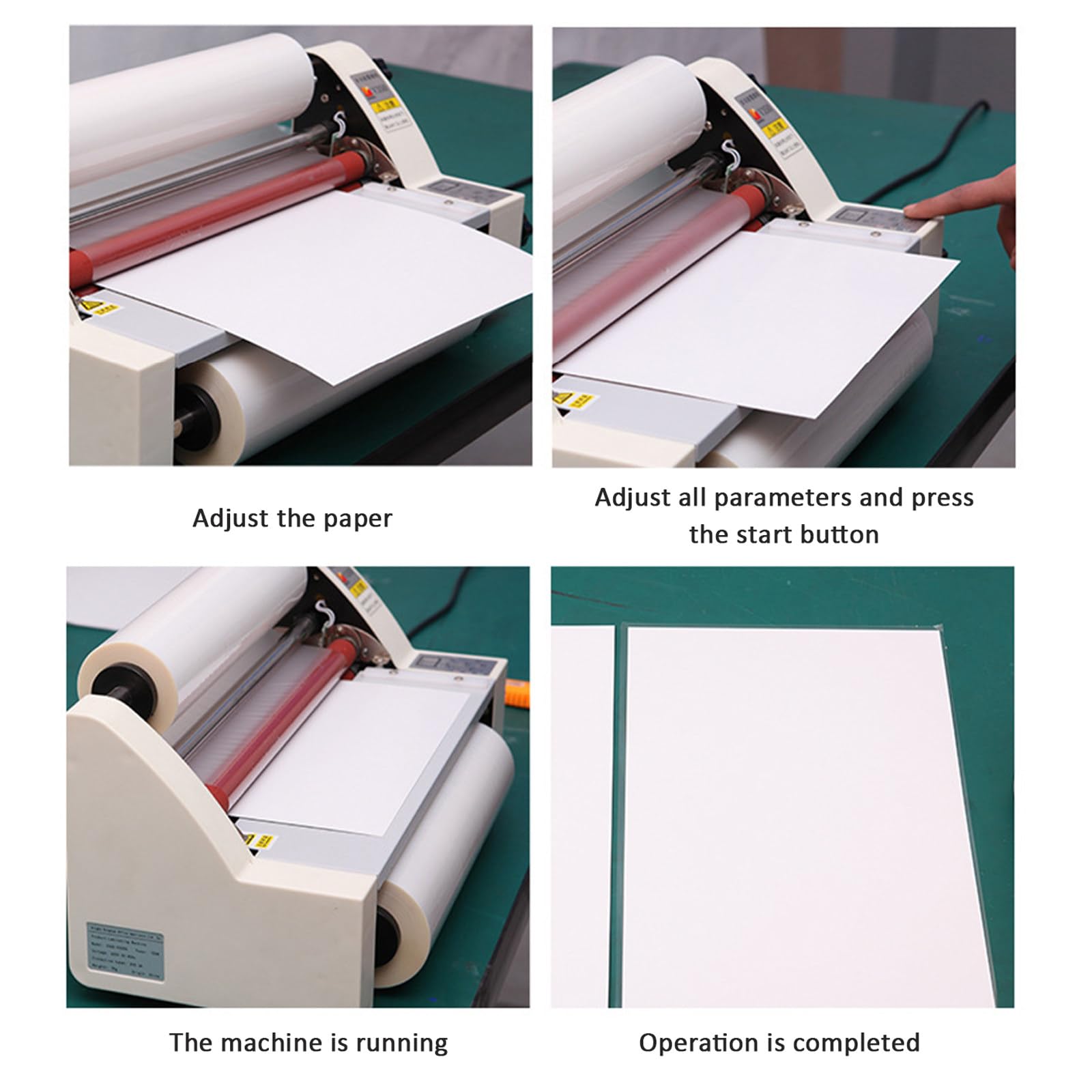 Laminatore, Macchina plastificatrice Termica da 13,7 Pollici con Tecnologia Fast Warm, Macchina plastificatrice Calda e Fredda per Insegnanti, Insegnanti, Ufficio (1 Rotolo di Pellicola)