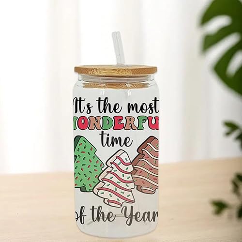 Miniatura 7 de Adhesivos de transferencia de vasos UV DTF, calcomanía decorativa de Feliz Navidad para vasos de vidrio, envoltura de vasos impermeables de Papá