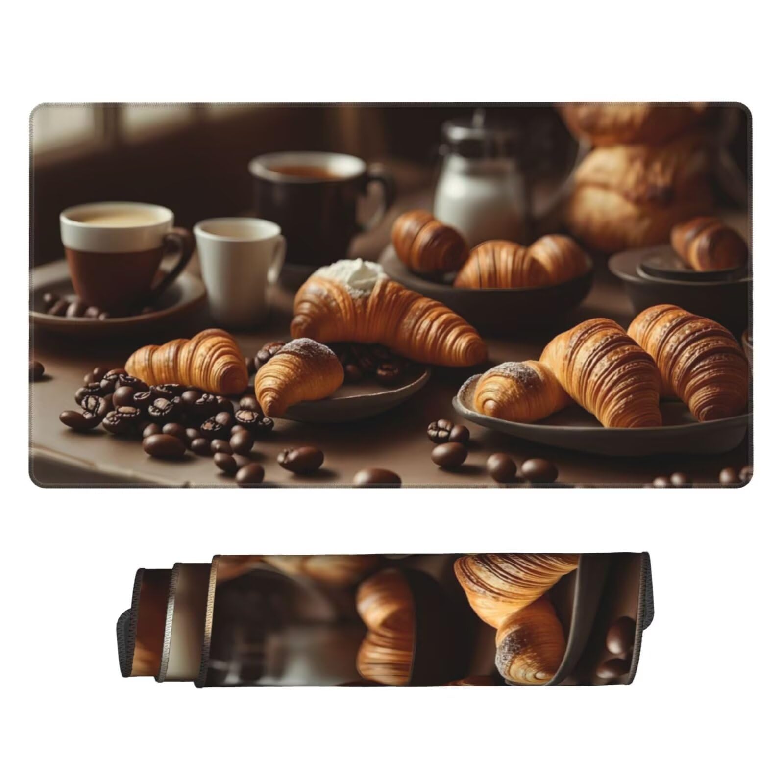 Podkładka pod mysz do kawy, duża podkładka pod mysz 1600 x 800 mm, podkładka pod mysz do gier, podkładka na biurko ze zszytymi krawędziami, podkładka pod mysz z klawiaturą, do pracy, gier, biura,
