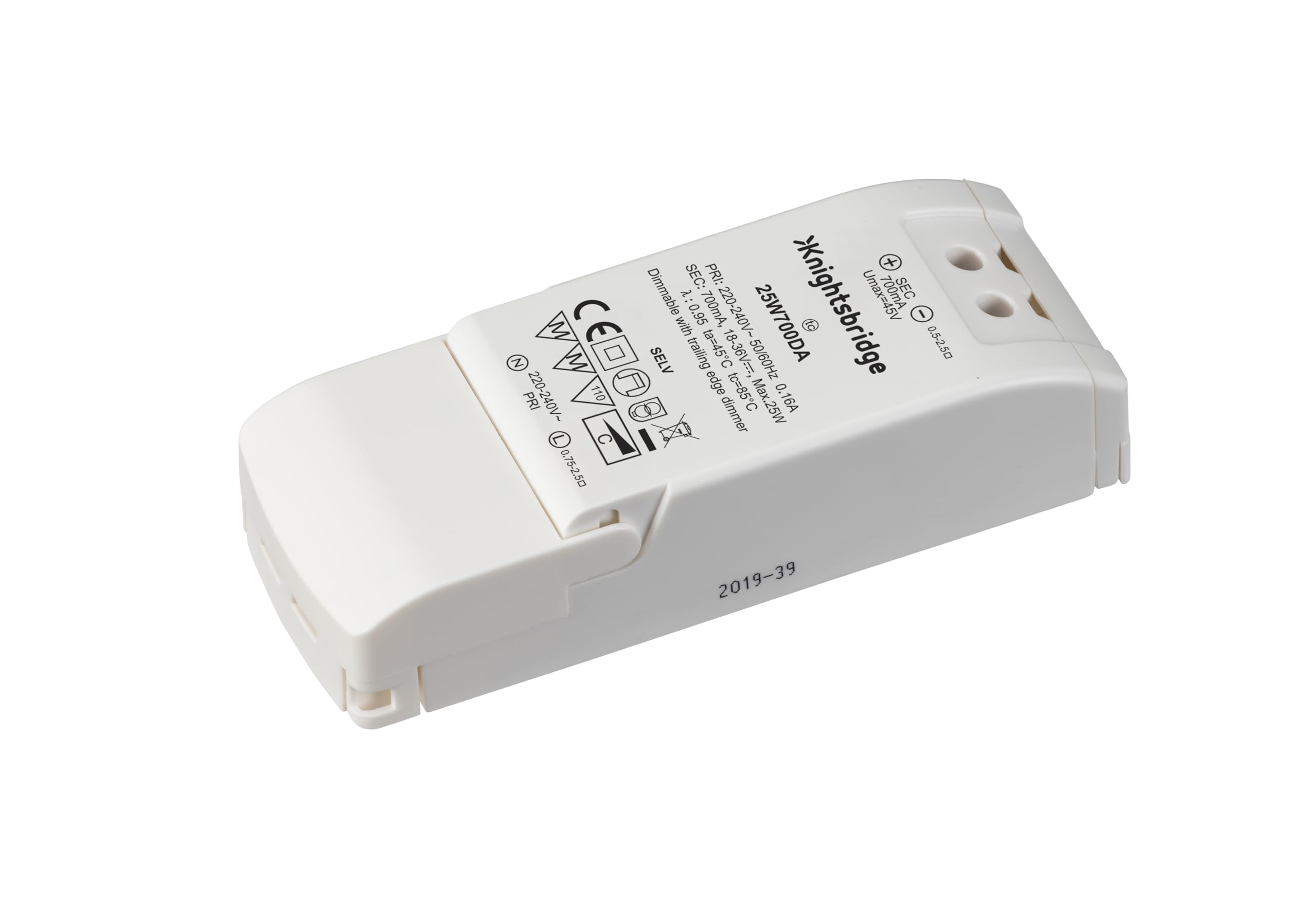 IP20 700mA 25W LED Dimmable Driver - Constant Current