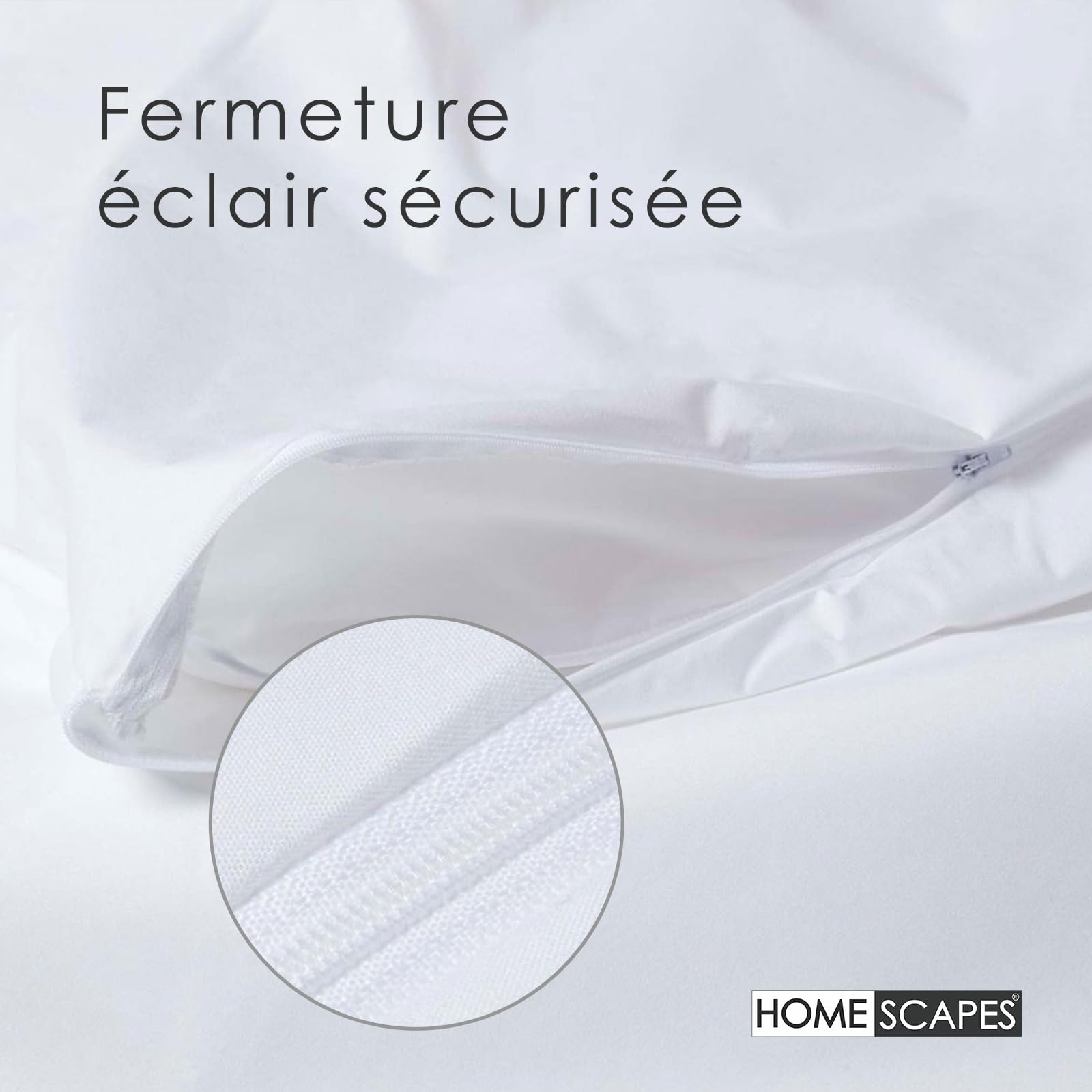 HOMESCAPES Protège Couette 200x200 cm, Protection Housse de Couette imperméable et hypoallergénique