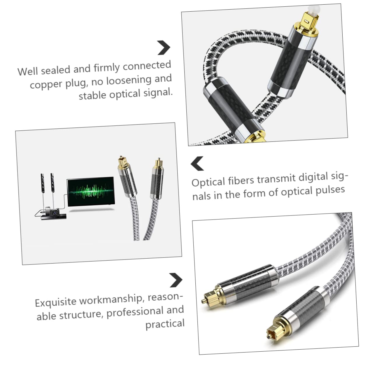 UPKOCH Cavo Audio Ottico da Metri Cavo Audio Digitale Maschio-maschio Trasmissione senza Interferenze Connettori Placcati in Oro Uso per Tv