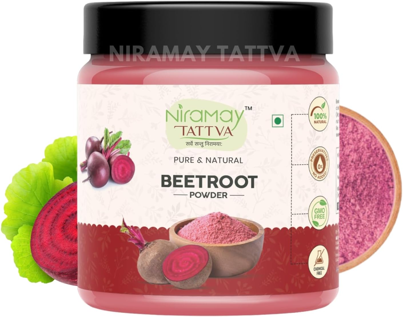 Niramay Tattva Beetroot Powder, 200g |Sweet and Earthy | Natural Food Colorant | Additive Free