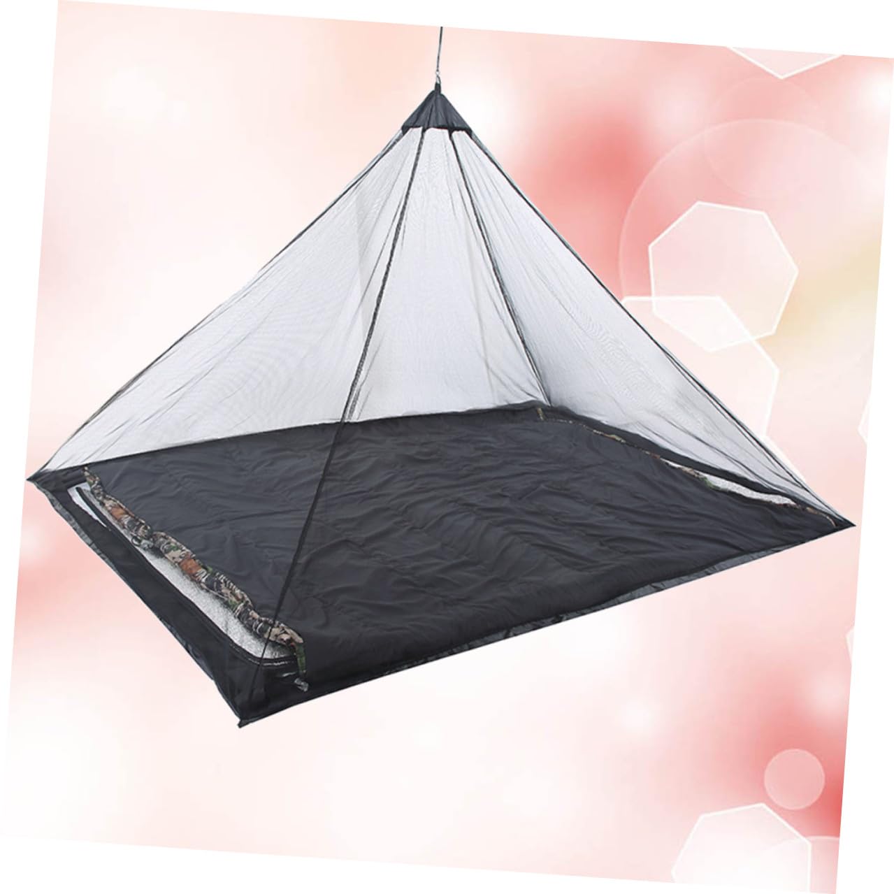 BESTonZON Zanzariera Portatile Triangolare per Esterno Leggera e Traspirante per Campeggio Escursionismo Giardino e Balcone Nero