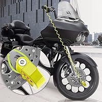Vista 7 de YOHOOLYO Candado de Disco con Alarma para Motocicleta, Candado de Freno de Disco Antirrobo, Resistente al Agua, 110 dB, Pasador de 7mm, Cable
