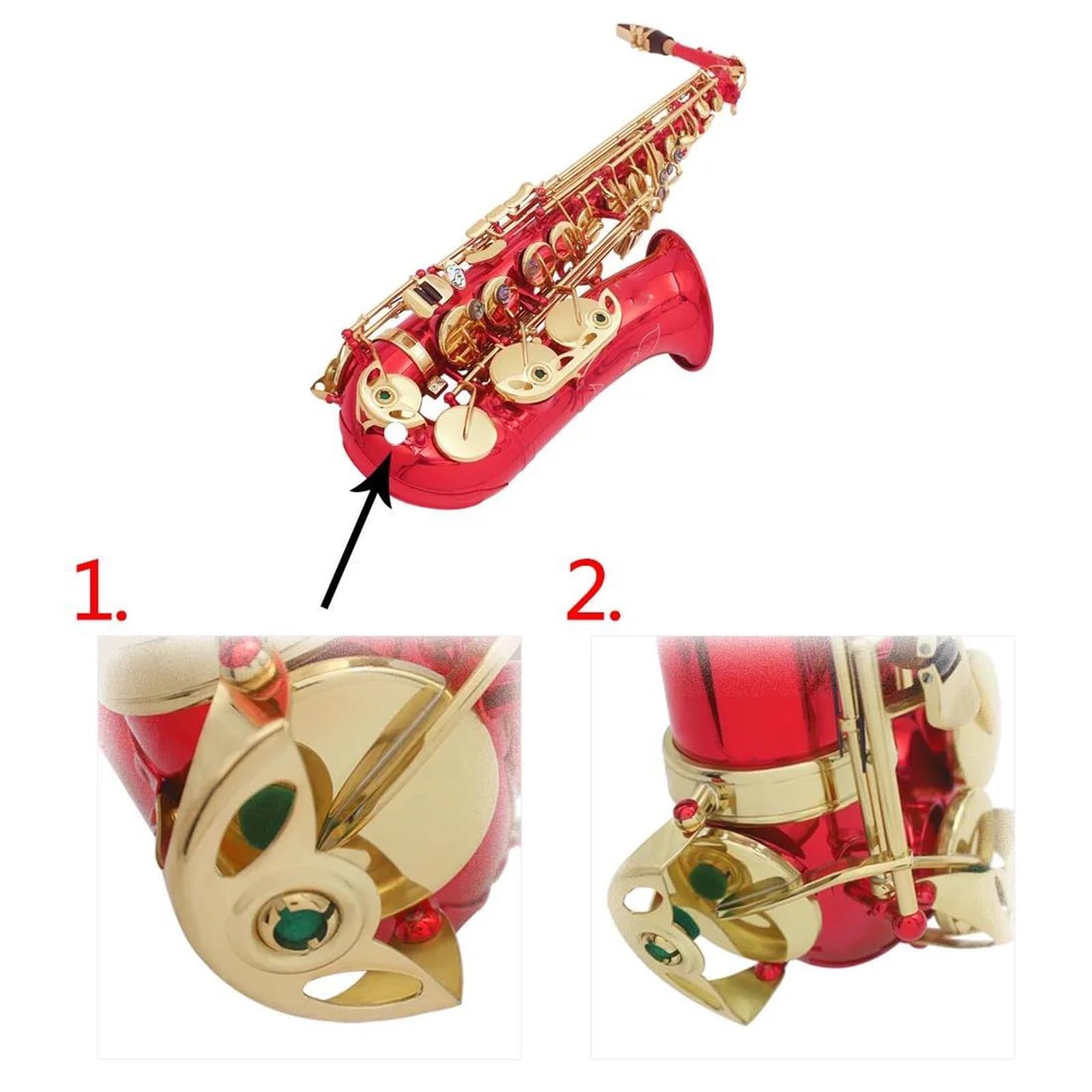 Zestaw saksofonu altowego Eb Instrumenty dęte drewniane W zestawie Futerał do przenoszenia Szczotka do czyszczenia ustnika Akcesoria Saksofon