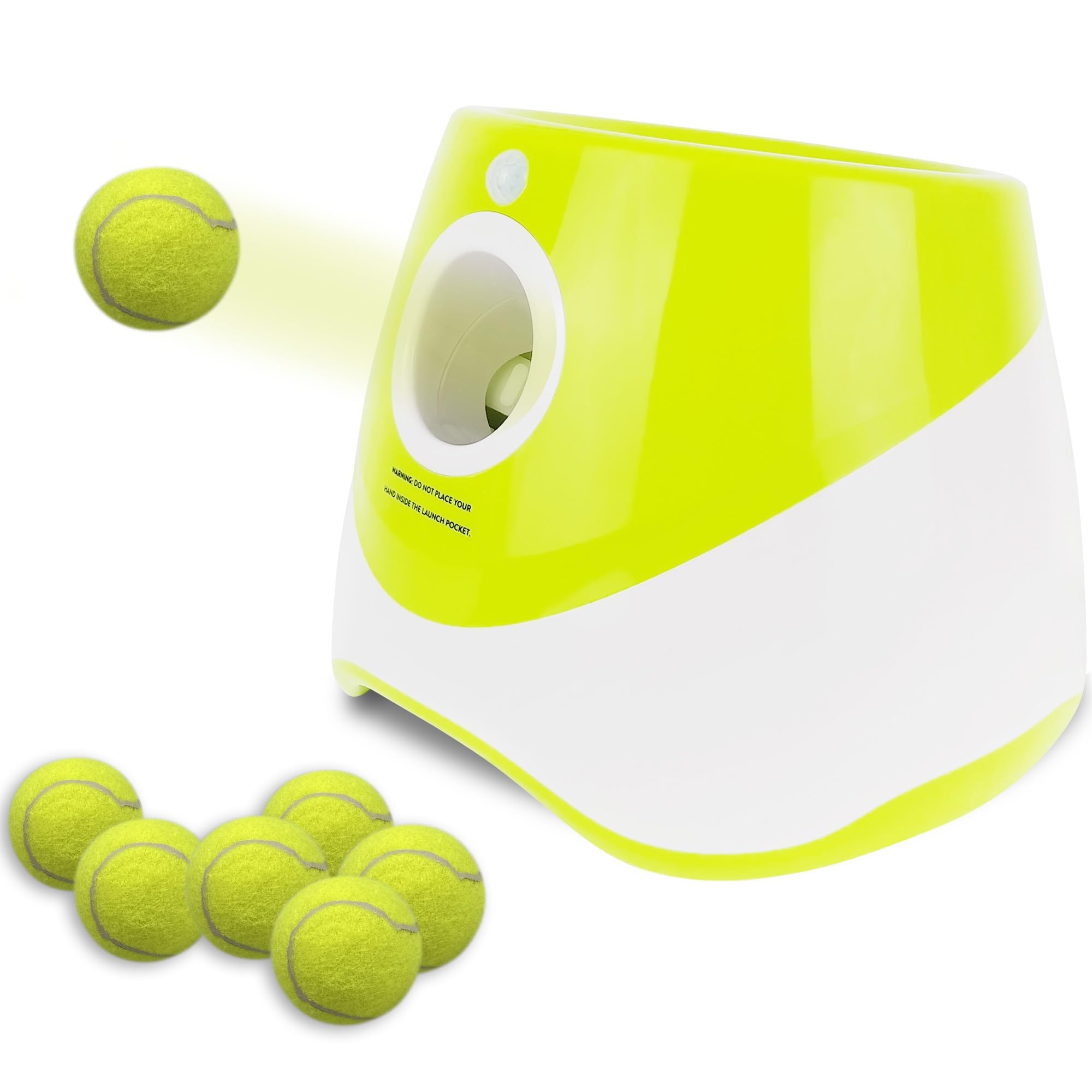 Photo 1 of Automatic Ball Launcher,Dog Toy Ball Thrower,Interactive Dog Ball Thrower,Adjustable Distance 10-30ft Ball Thrower Dog Fetch Machine with 6 2 inch Tennis Balls for Small and Medium Dogs(Green)