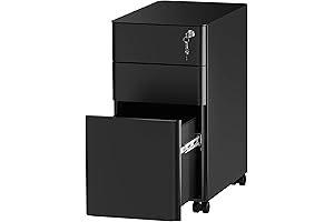 YITAHOME 3-Drawer Slim File Cabinet Black