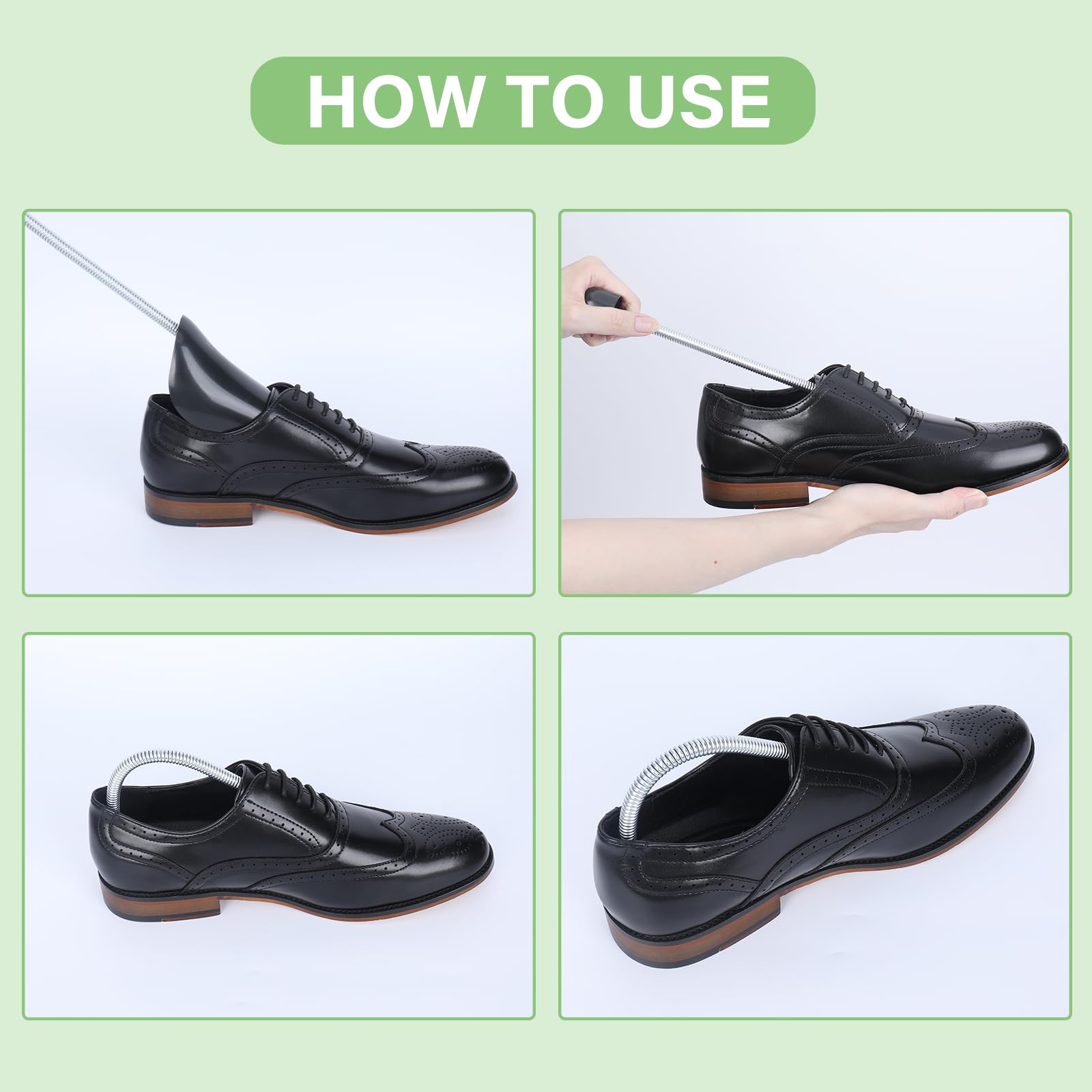 YOLOPARK Árboles para zapatos para hombres y mujeres, estirador de zapatos de plástico con resorte ajustable para tenis, zapatos de cuero y más