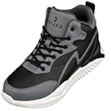 CALTO Men's Invisible Height Increasing Elevator Trainer Shoes - Black/Grey Lace-up Lightweight Fashion High-Top Sneakers - 4 Inches Taller - S3061 - Size 10 D(M) US