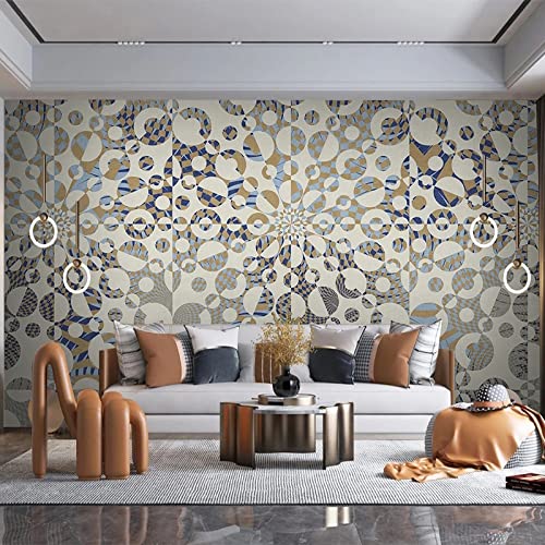 Fresque murale 3D design géométrique abstrait moderne pour décoration de luxe - 3