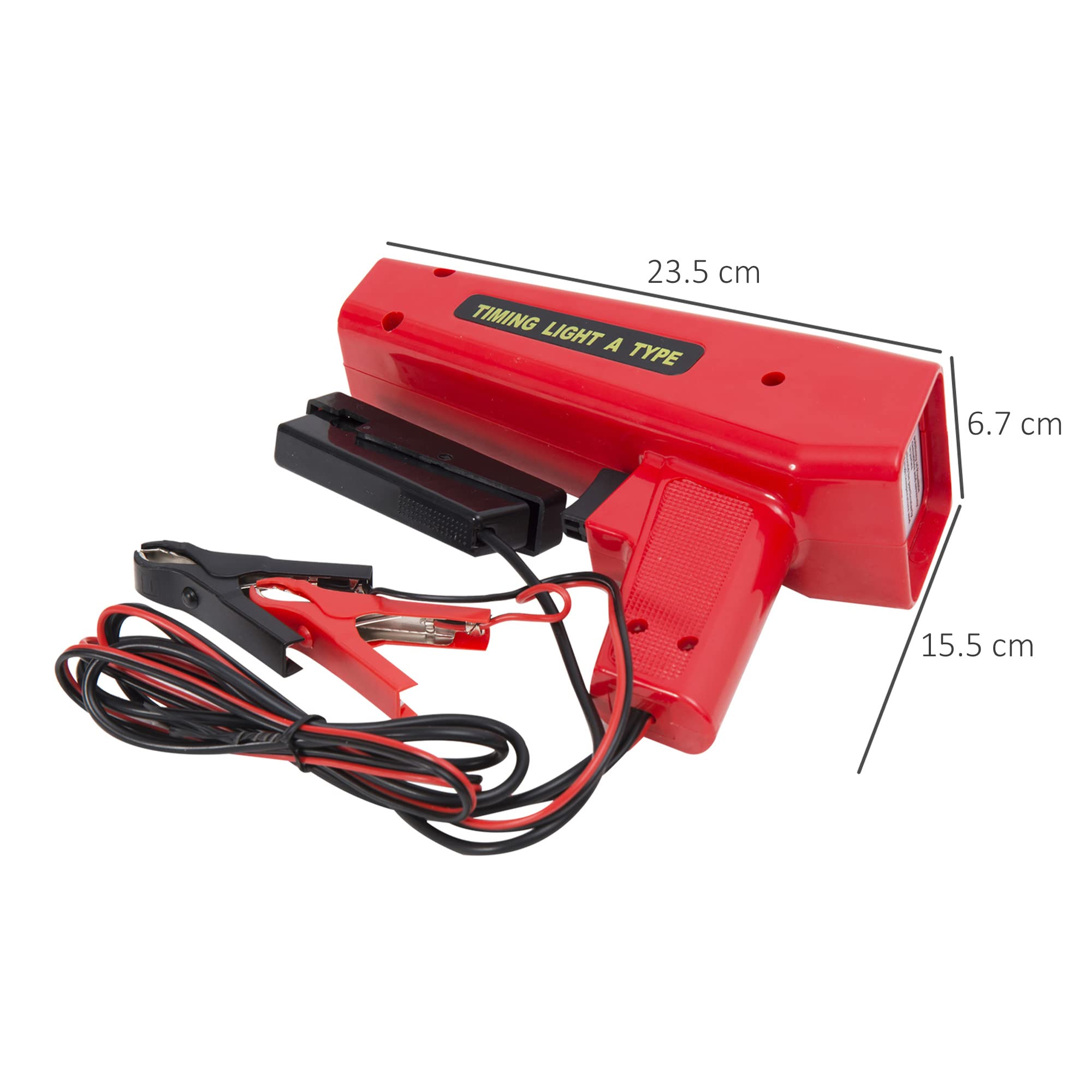 HOMCOM Pistola Stroboscopica d'Accensione con Luce Flash Xenon per Motori a Benzina, Rossa