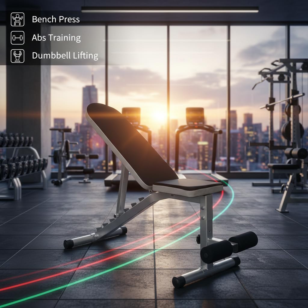 IBS Professional Multi-Position Adjustable Incline Decline Weight Bench with Leg Support 4