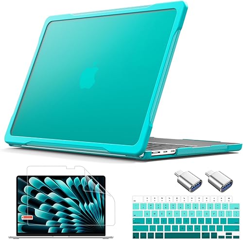 May Chen Funda para MacBook Air M4 de 15 pulgadas A3241 A3114 M3 A2941 M2 Chip 2023 2024 2025, funda rígida de protección resistente con función