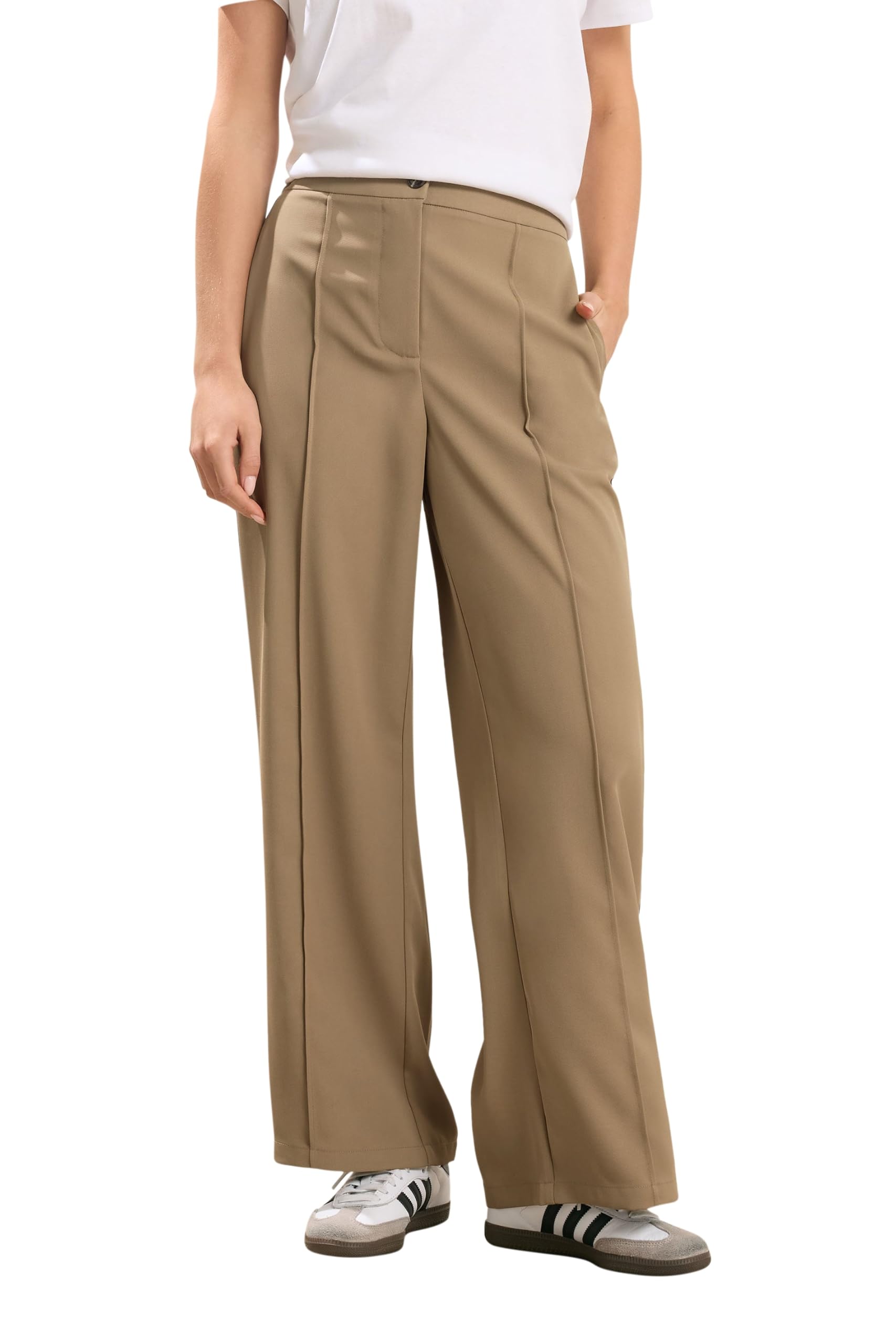 PixieGirl Women's Wide Leg Trousers Size 14S Light Brown
