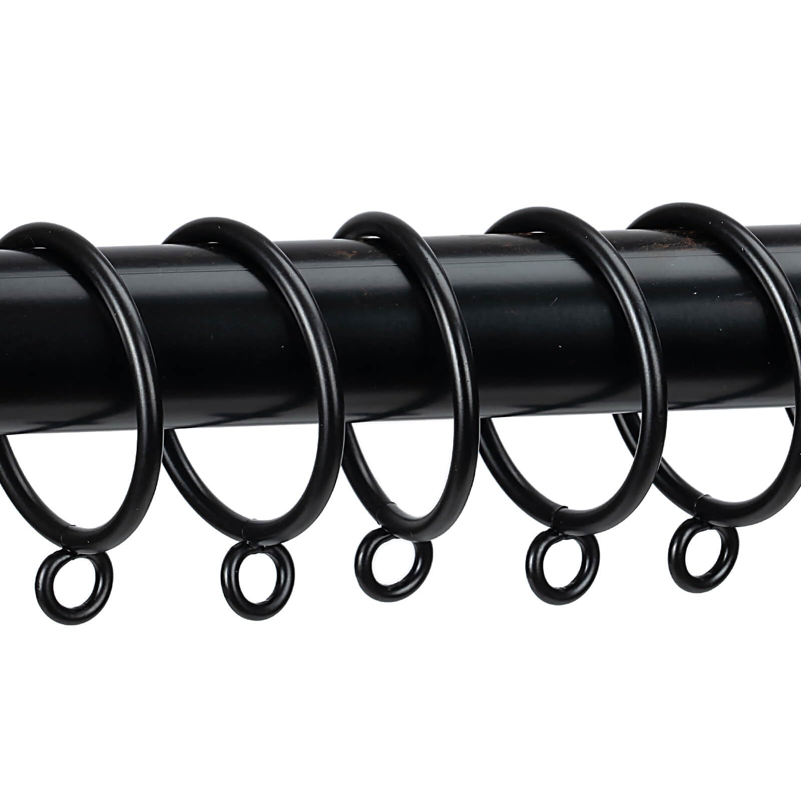 Curtain Rings with Eyelets Metal Eyelet Drapery Rings Inner Diameter 1.25Inch Curtain Rings for Hanging Pinch Pleat Curtain Pin Drape Hooks Black Zocang
