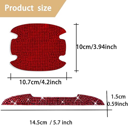 Miniatura 2 de deemars 8 calcomanías protectoras para manija de puerta de automóvil con diamantes de imitación brillantes, accesorios universales para automóvil