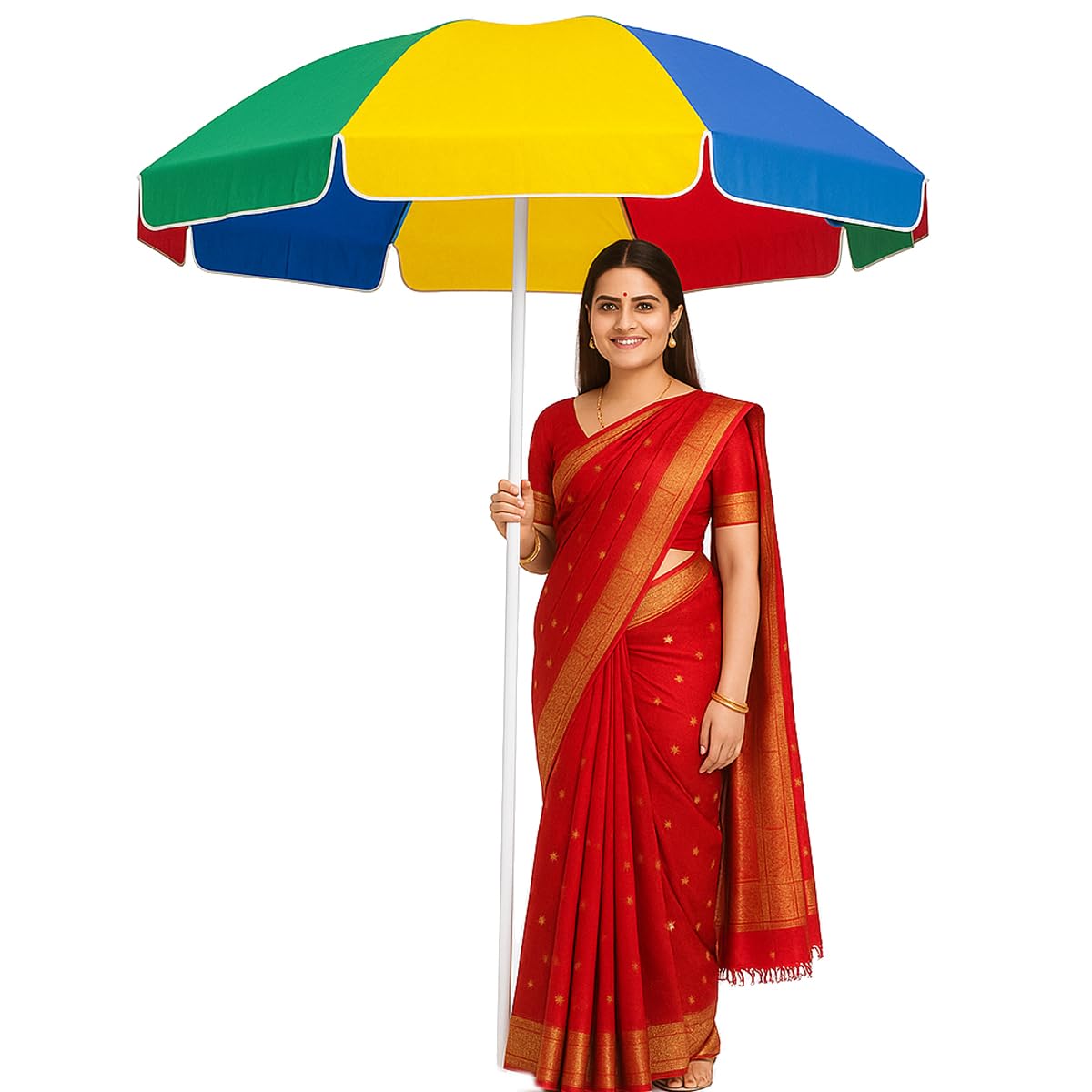 7Ft portable garden umbrella for events Garden umbrella outdoor big size rust resistant pole windproof AB_24 (Multicolor)-image-37
