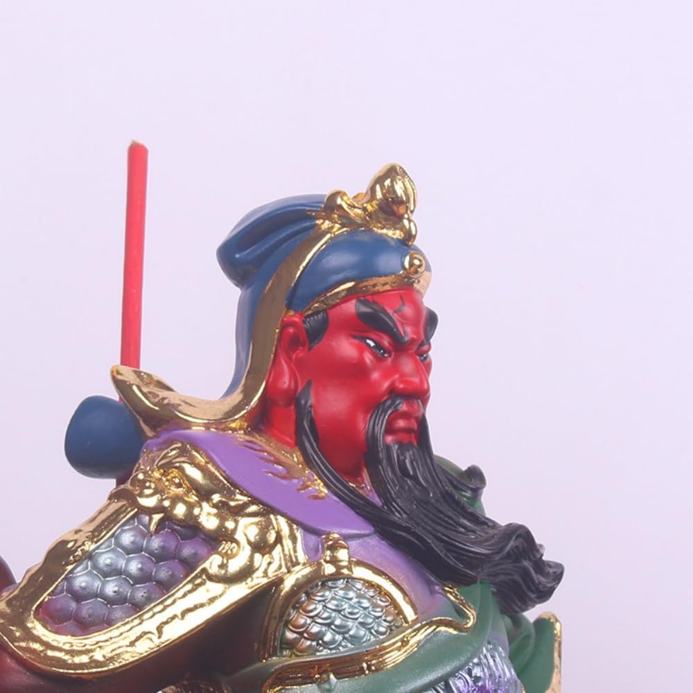 關公武将像 高約48cm 關公擺件客廳仿木雕關羽關二爺武財神家居商鋪公司辦公室開業禮物