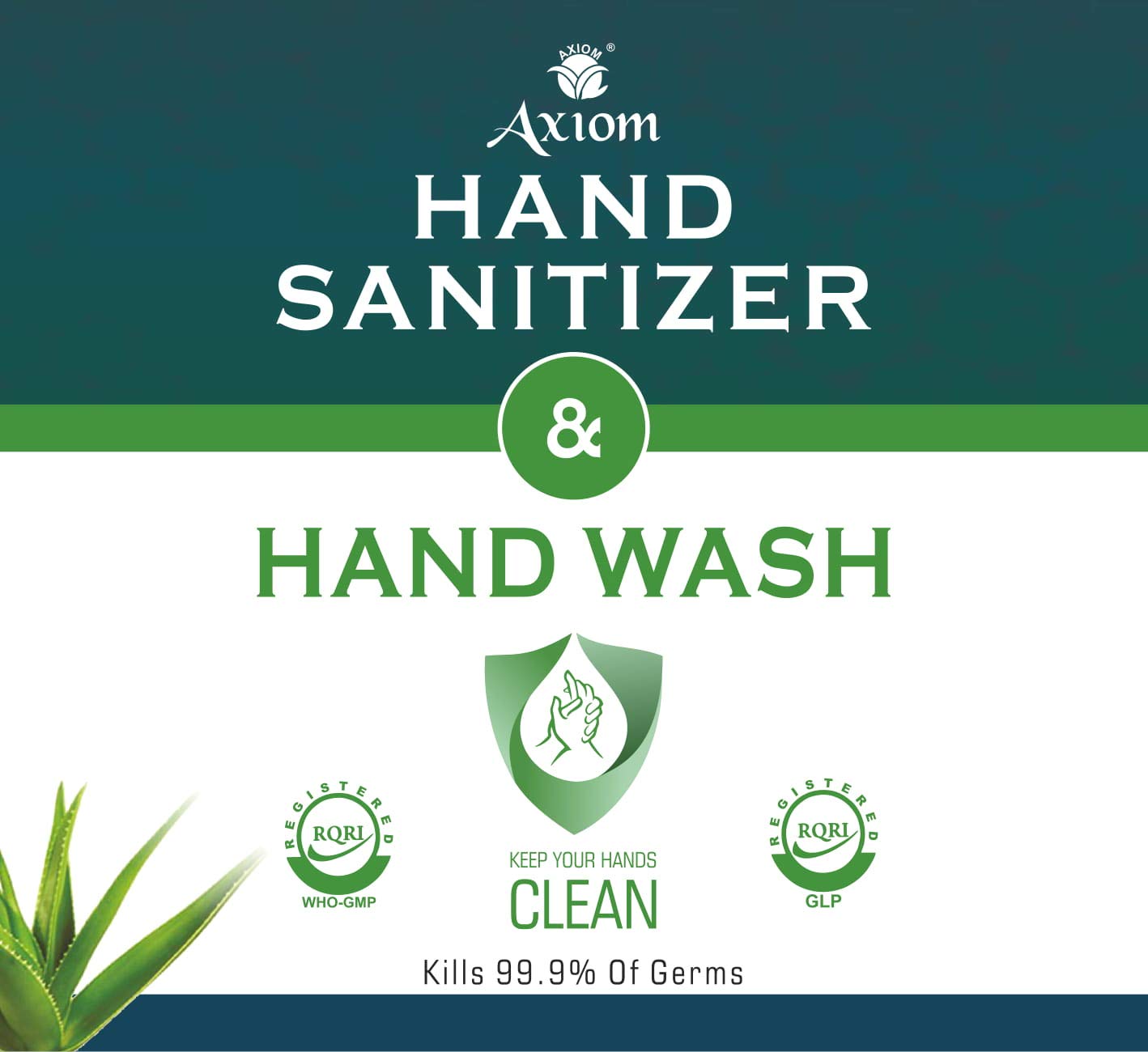Axiom Herbal Hand Wash 160ml enriched with Aloevera & Tulsi(Pull Push dispenser) - Pack of 4 1