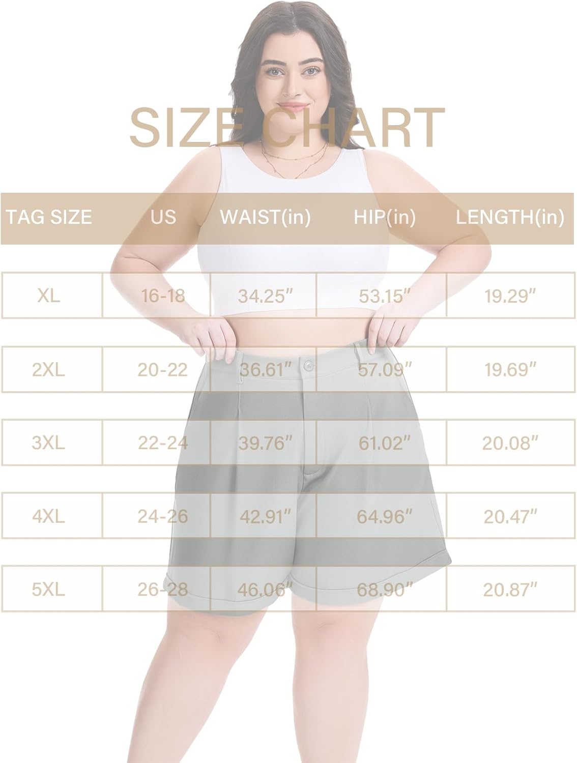 Plus Size Shorts for Women Wide Leg Bermuda Shorts Dressy Casual High Waisted Dress Short with Pockets - Image 5