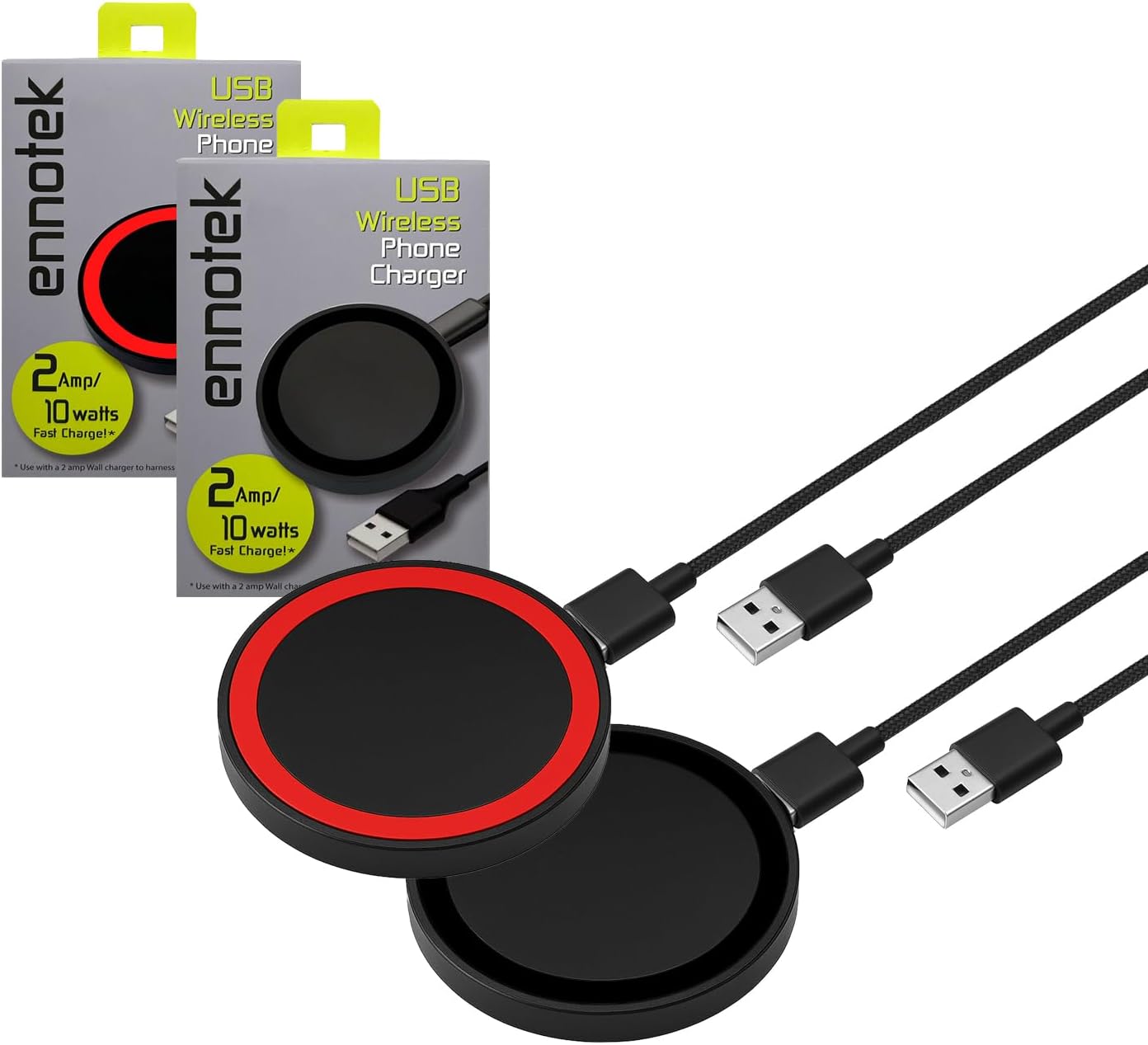 Wireless Charger Compatible with iPhone 8-18, Samsung Galaxy S6-S24, Z & More | Qi1 Wireless Charging Cell Phone, Airpod 2/3/4/Pro 1/2/3-10Watts, 2A (2 Pack) Black & Red Wireless Charger Compatible with iPhone 8-18, Samsung Galaxy S6-S24, Z & More | Qi1 Wireless Charging Cell Phone, Airpod 2/3/4/Pro 1/2/3-10Watts, 2A (2 Pack) Black & Red