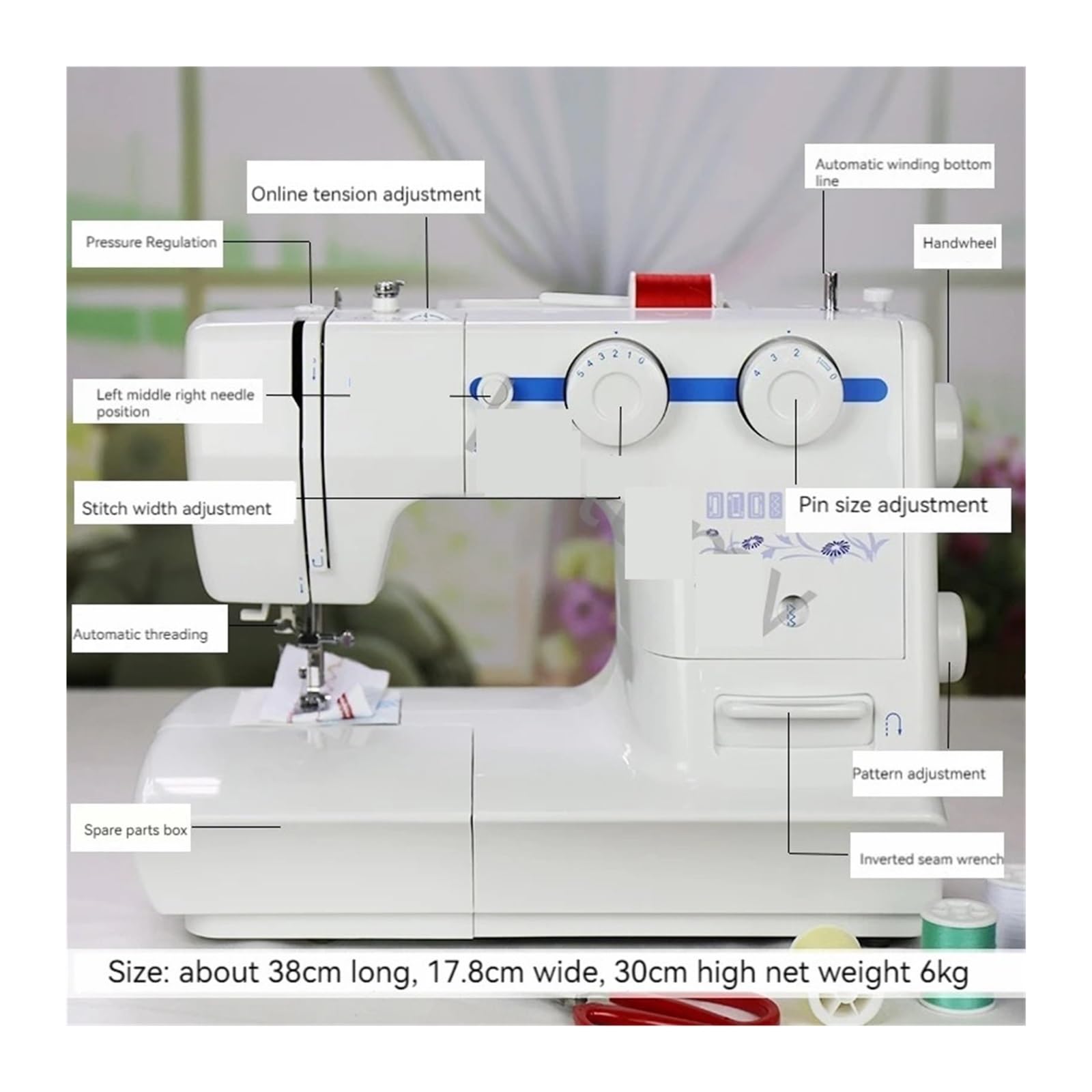 Elektryczna maszyna do szycia Heavy Duty Wielofunkcyjna Overlock Narzędzia domowego do użytku DIY