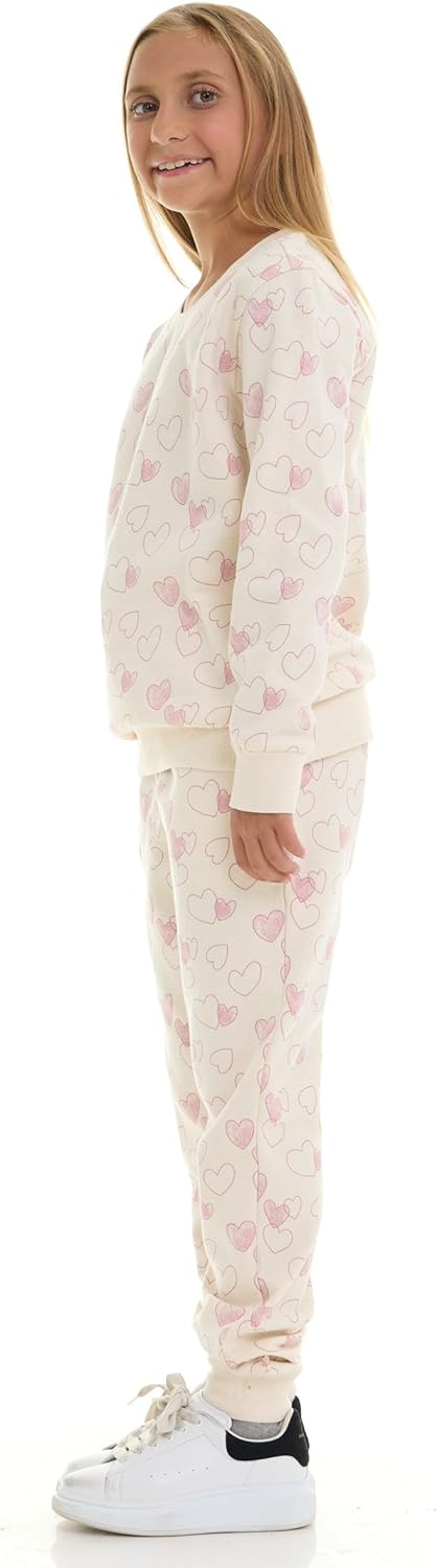 Pink Angel 2-Piece Girls' Fleece Sweatshirt and Jogger Set – Soft Matching Loungewear Outfit for Kids (Sizes 2T-16) - Image 6