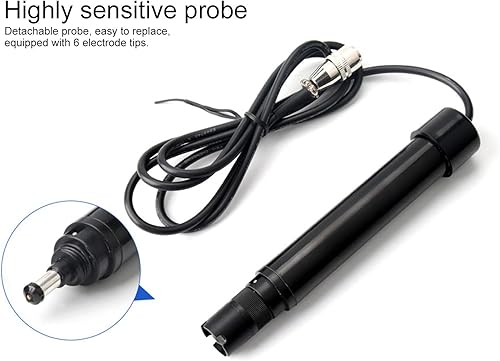 Miniatura 3 de Medidor de temperatura y humedad de calidad del agua de pH Analizador digital de oxígeno disuelto para 0.0-40.0 mg l Concentración de oxígeno