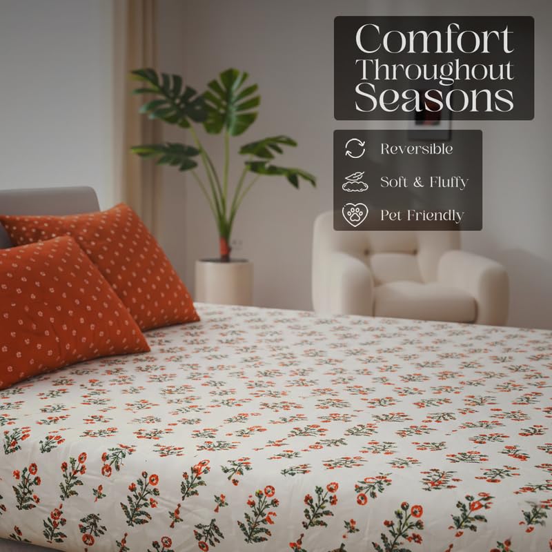 Image of Utopia Bedding Blended Cotton Bedsheet for Double Bed with 2 Pillow Covers | Floral Print Double Bed Bedsheet | 274CM x 228CM