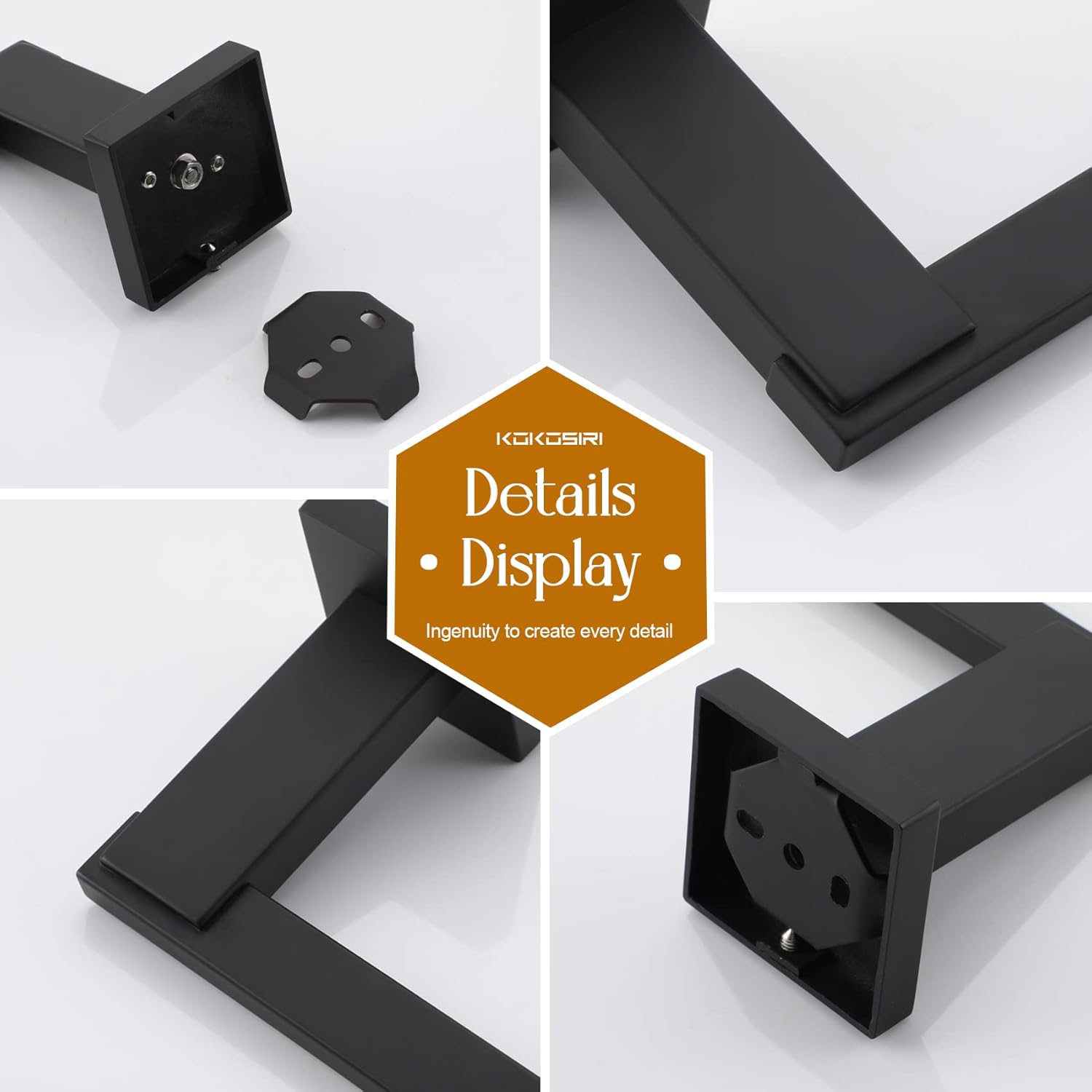 KOKOSIRI 24 Inch Bathroom Towel Bar Bath Towel Holders Hand Towel Ring Matte Black B4006BK-L24+B3004BK