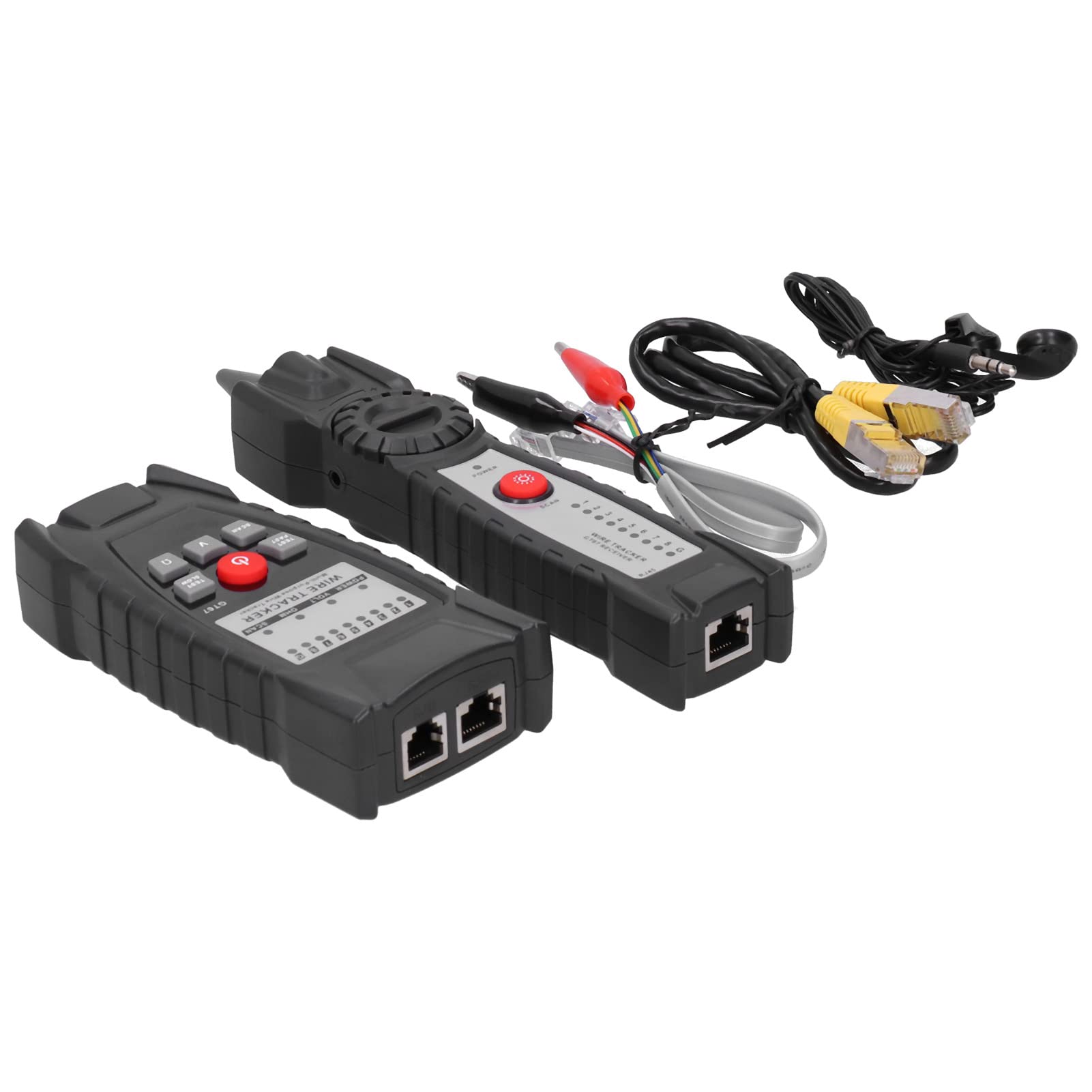 Generic Détecteur de Ligne de Câble Réseau Volume Réglable, Détecteur de Fil RJ11/RJ45 avec Lampe de Poche pour électriciens