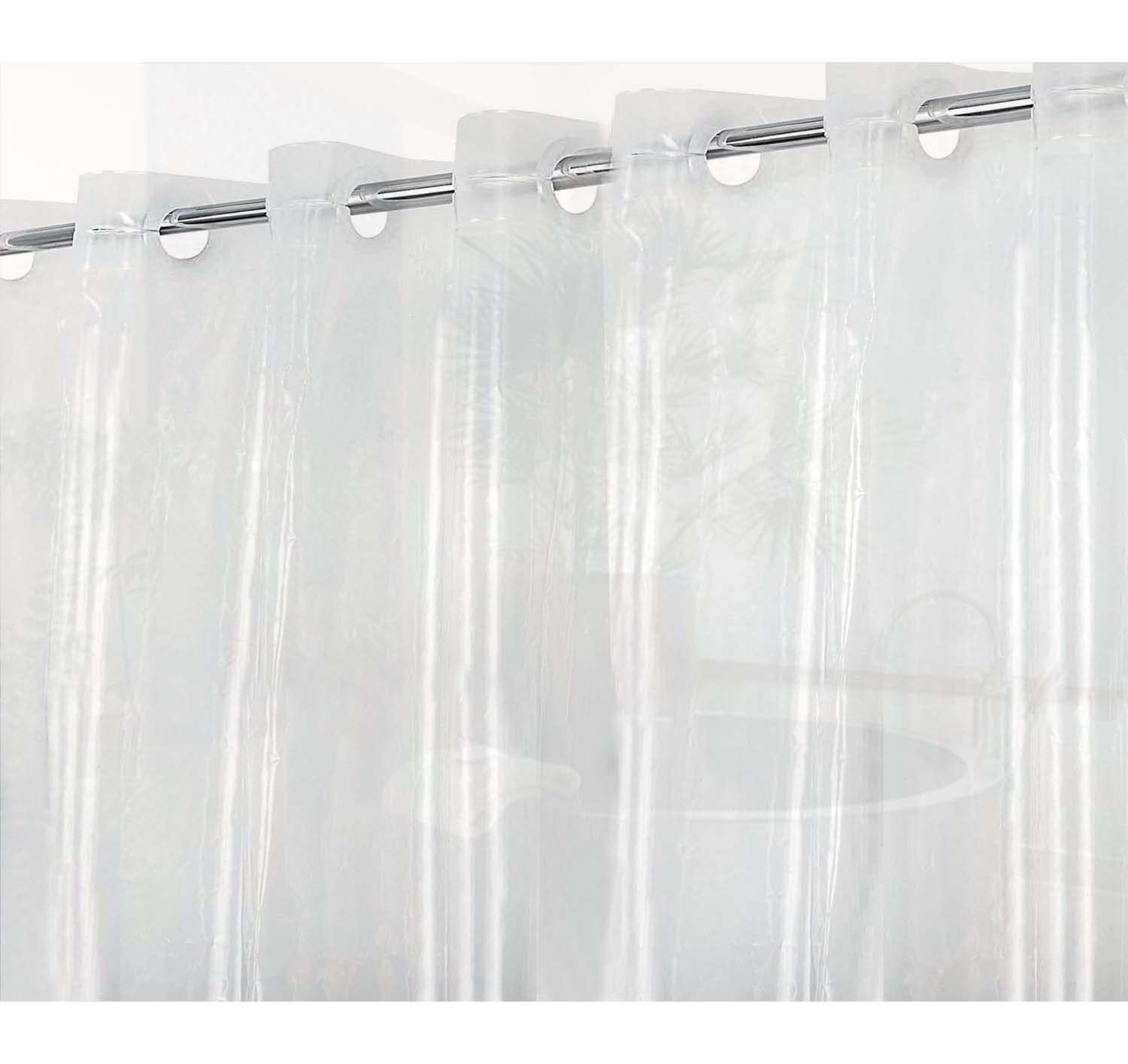 Waterproof PEVA Hookless Shower Curtain Liner No Hooks Need Shower Liner for Bathroom,Standard Size 72''x78'', Clear No Hook Needed
