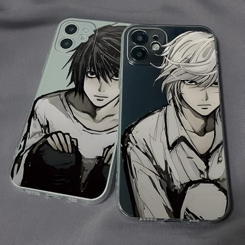 JIACAI デス ノート スマホケース 夜神 月 PC L エル 殺人ノート Iphone 携帯カバー スマホカバー 耐衝撃 レンズ保護 ソフトケース カバー 薄型 (iPhone 12 PRO MAX,夜神月)