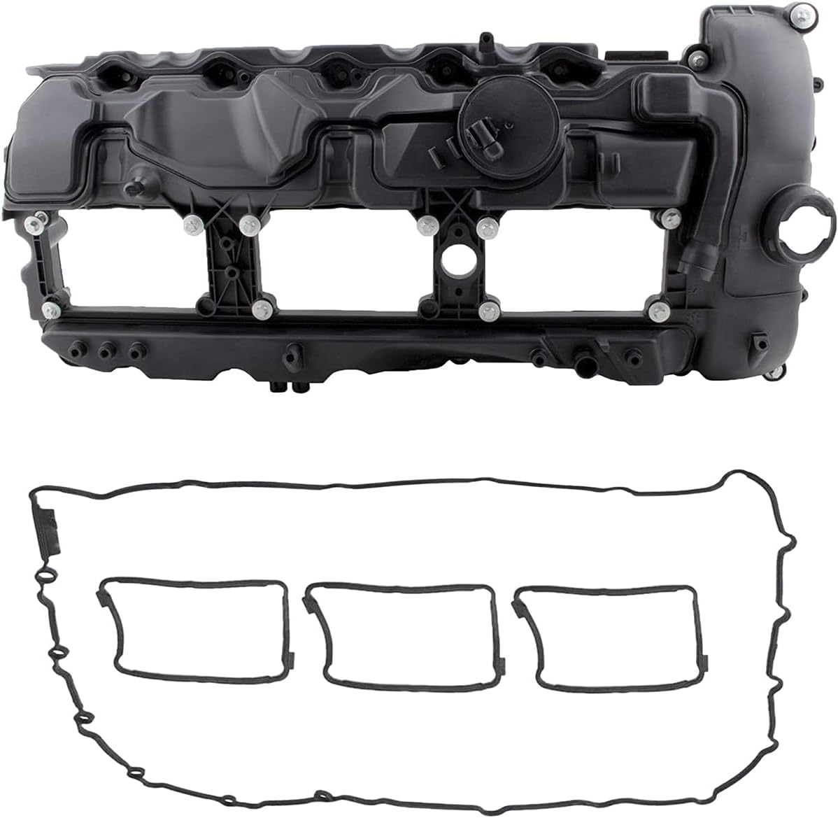New Engine Valve Cover with Gasket 11127570292 for BMW 335i 535i 2010-2017, 740i 740Li 2013-2015, X3 X5 X6 2011-2019 3.0L 264937 7570292 11-12-7-570-292 N55