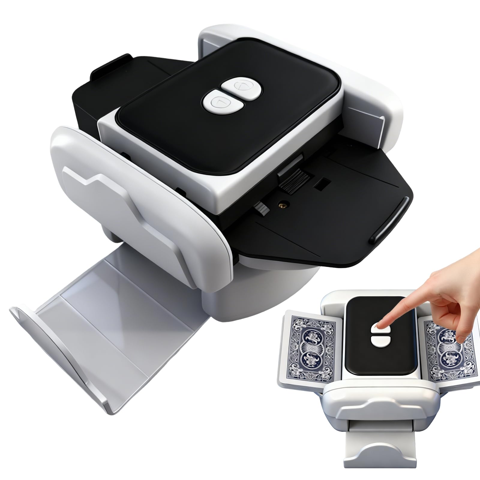 Automatic Card Shuffler Machine for 1-2 Decks, Rechargeable Shuffling Machine with One-Press AUTO & Manual Mode