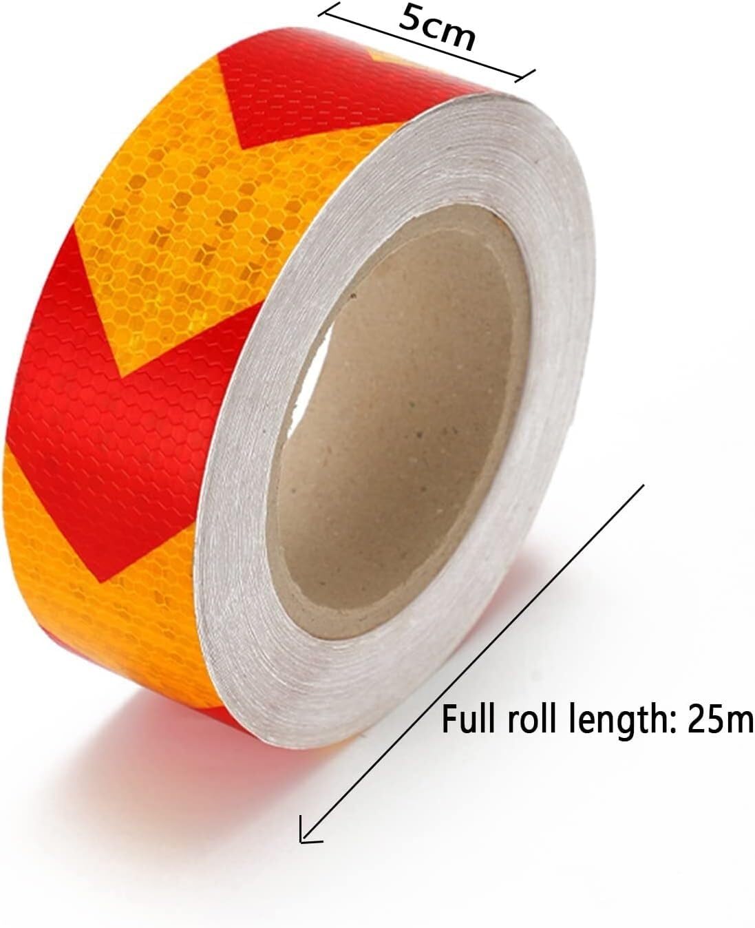 Taśma odblaskowa bezpieczeństwa Samoprzylepna Taśma Odblaskowa Wielokolorowa 25m x 5cm(Red Yellow)
