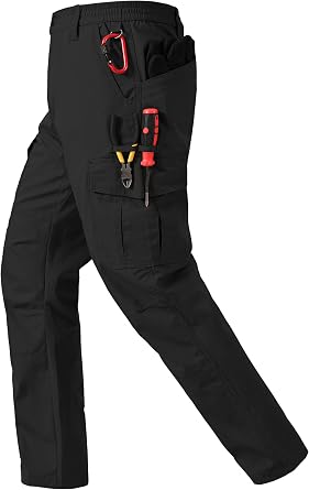 CNBQDD Mens Work Pants Ripstop Waterproof Cargo Pants for Men with 7 Pockets Tactical Hiking Pants