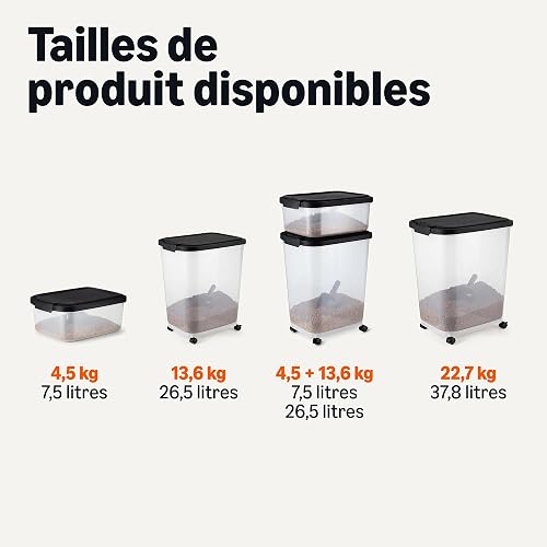 Amazon Basics Boîte de Conservation de Nourriture pour Animaux, 15.8 kg,Transparent et Noir - 5