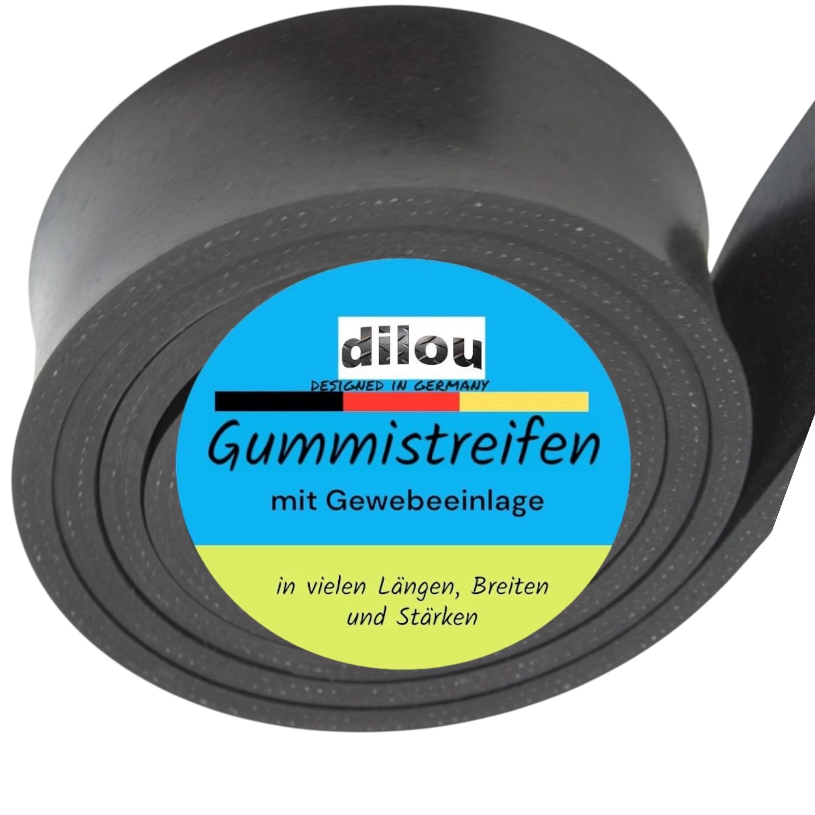Gummistreifen 100mm breit 8mm dick 1 bis 10m lang mit Gewebeeinlage Gummimatte Bodenbelag Vollgummi Hartgummi (10.000x100x8mm)