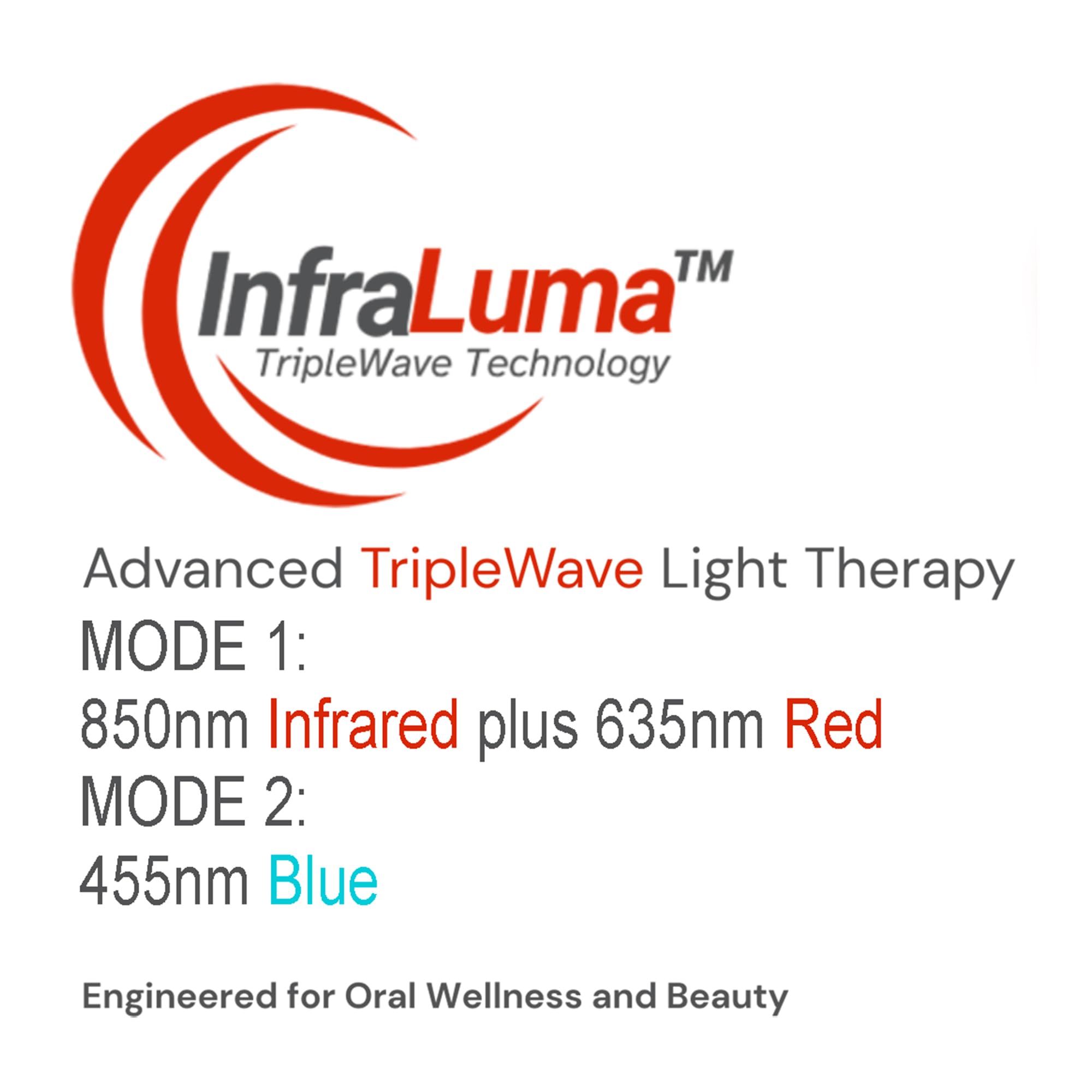 InfraLuma 850nm Infrarot Gum Light (Near Infrarot Light + Rot) und Blaulichtgerät für Zähne & Zahnfleisch, Mundpflege Zahnaufhellung Beschleuniger & Zahnfleischunterstützung Mundstück von Starlite