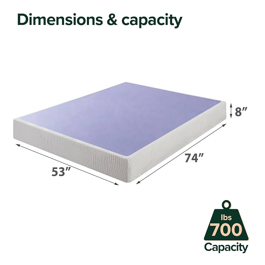 Amazon.com: ZINUS Edgar 8 Inch Wood Box Spring, Mattress